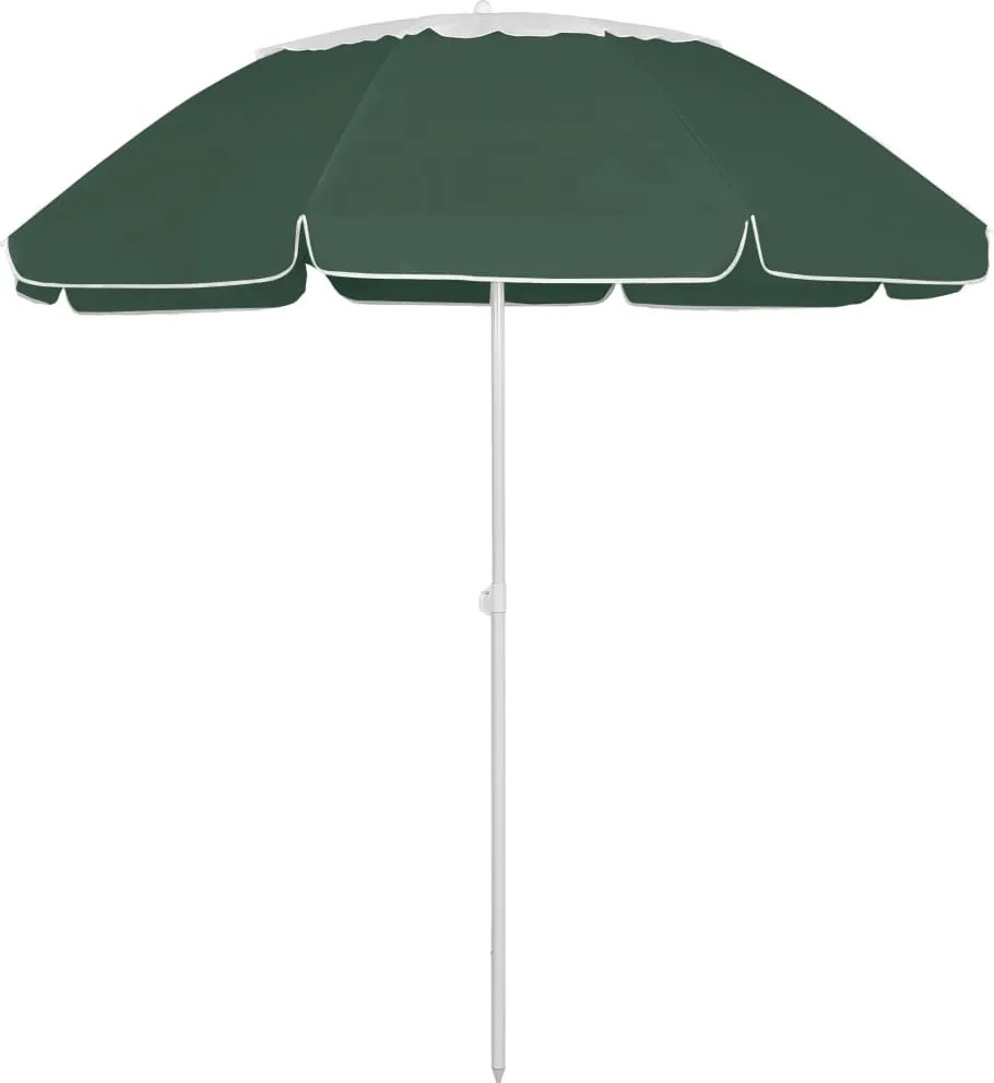 vidaXL Umbrelă de soare de plajă, verde, 300 cm