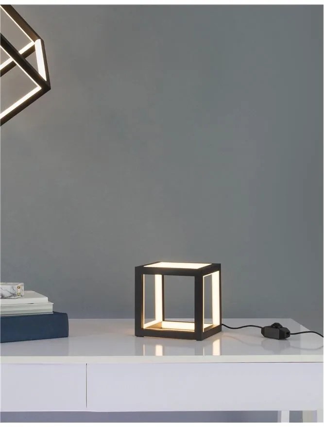 Veioza / Lampa de masa LED design modern geometric GABBIA negru NVL-9818161