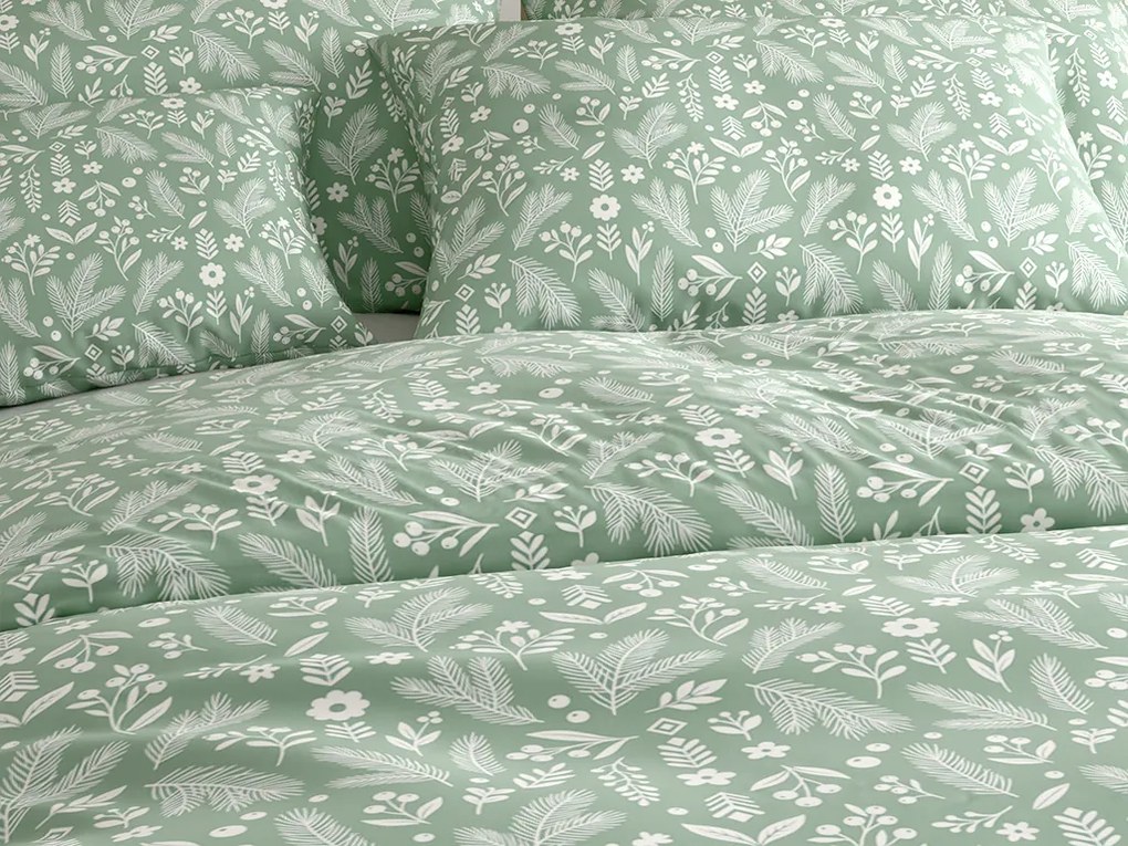 Lenjerie de pat din polibumbac ARBORA verde Dimensiune lenjerie de pat: 2 buc 70 x 90 cm | 200 x 220 cm