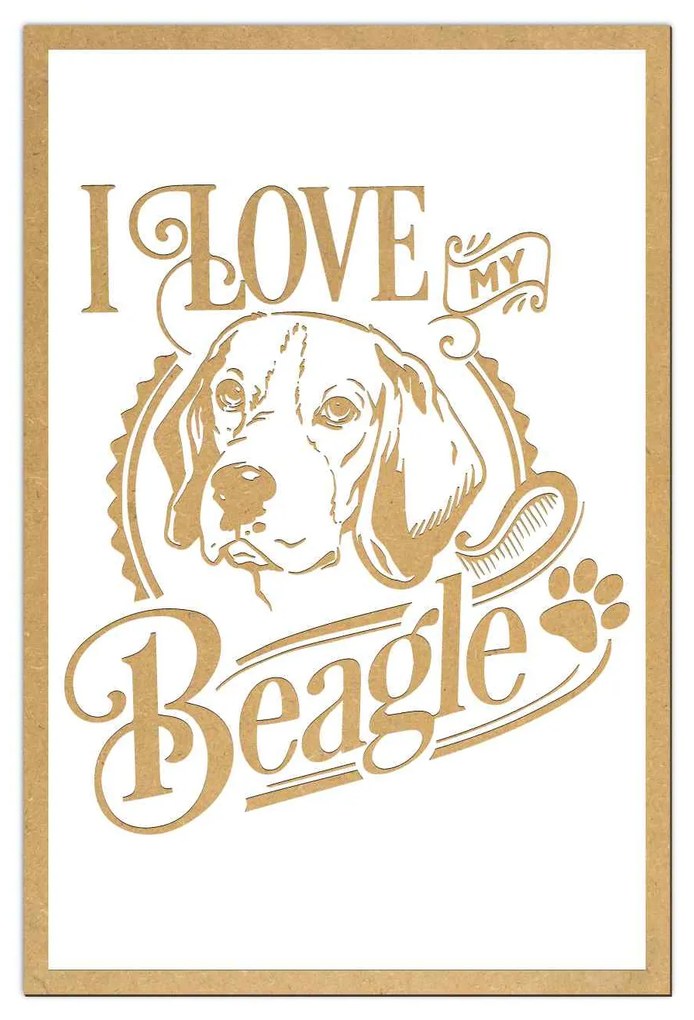 Tablouri I Love My Dog Gravate Laser cu Rasa Preferata