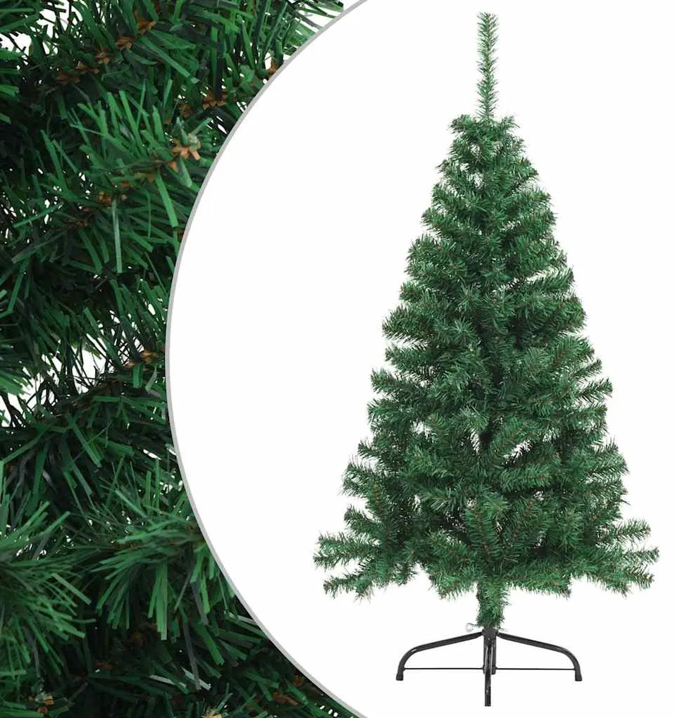 vidaXL Jumătate pom Crăciun artificial cu suport, verde, 150 cm, PVC