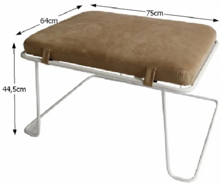Taburet , material maro/ramă albă, MERANO YF-S02