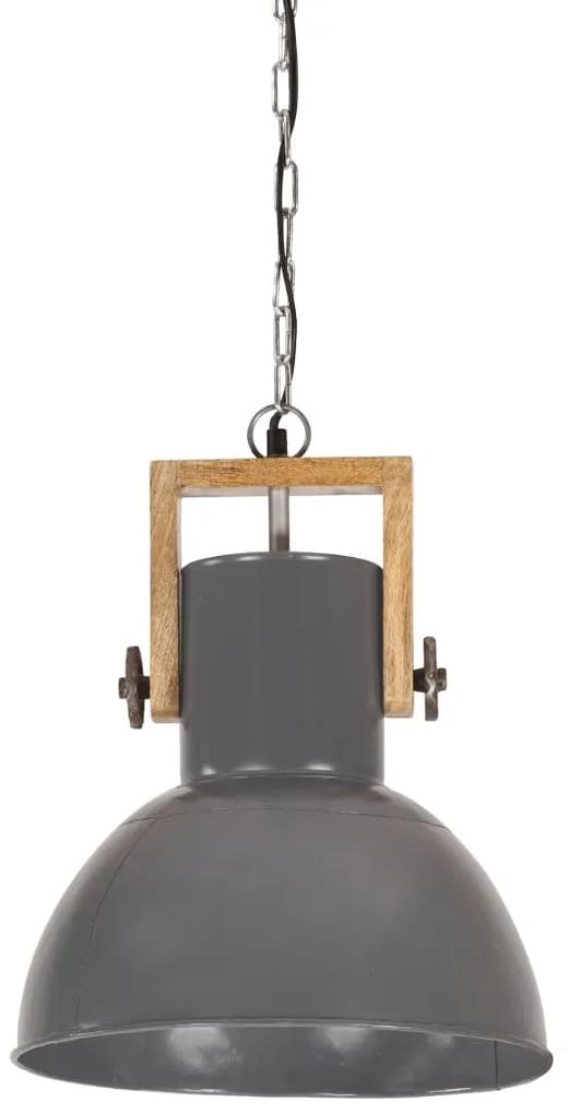 Lampa suspendata industriala, 25 W, gri, 32 cm, mango E27, rotund Gri, 32 cm, 1, Gri