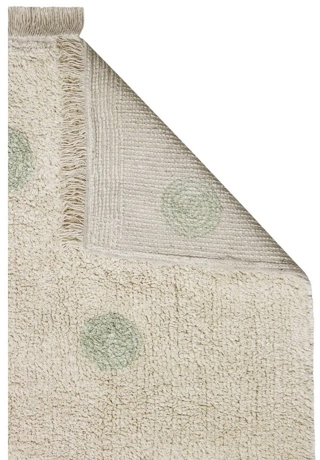 Covor pentru copii kaki/crem lavabil/țesut manual din bumbac 120x160 cm Hippy Dots Olive – Lorena Canals