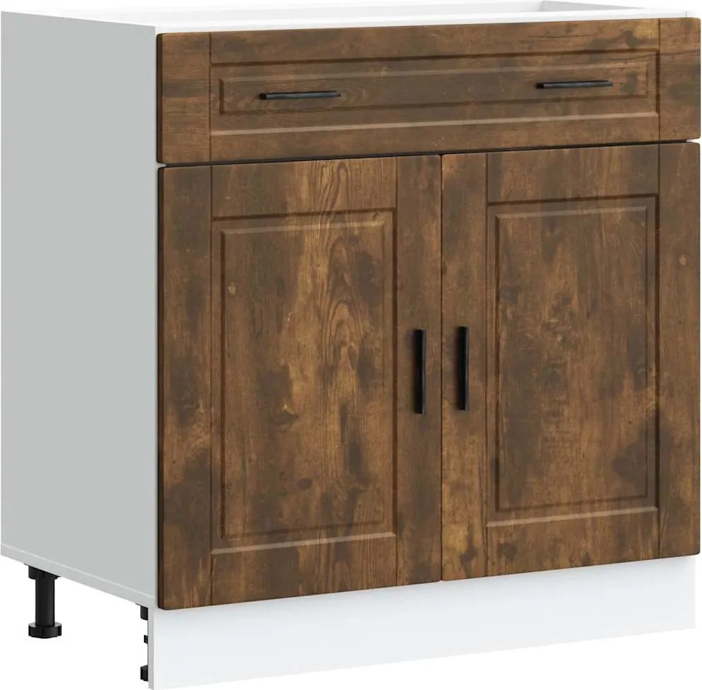 vidaXL Dulap de bucătărie „Porto” din lemn de lemn de stejar afumat