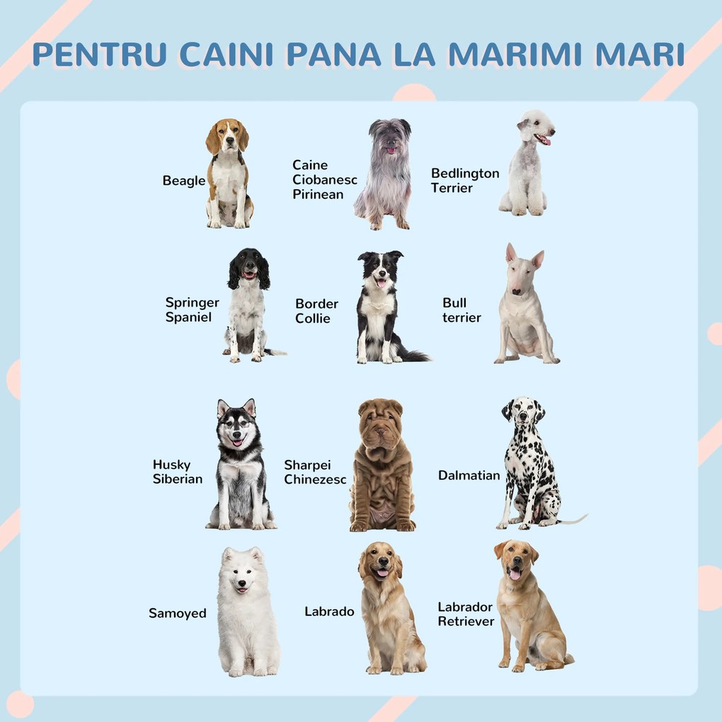 PawHut Cușcă pentru Câini cu Acoperiș Înclinat și Ușă 84.2x98.2x82 cm Gri | Aosom Romania