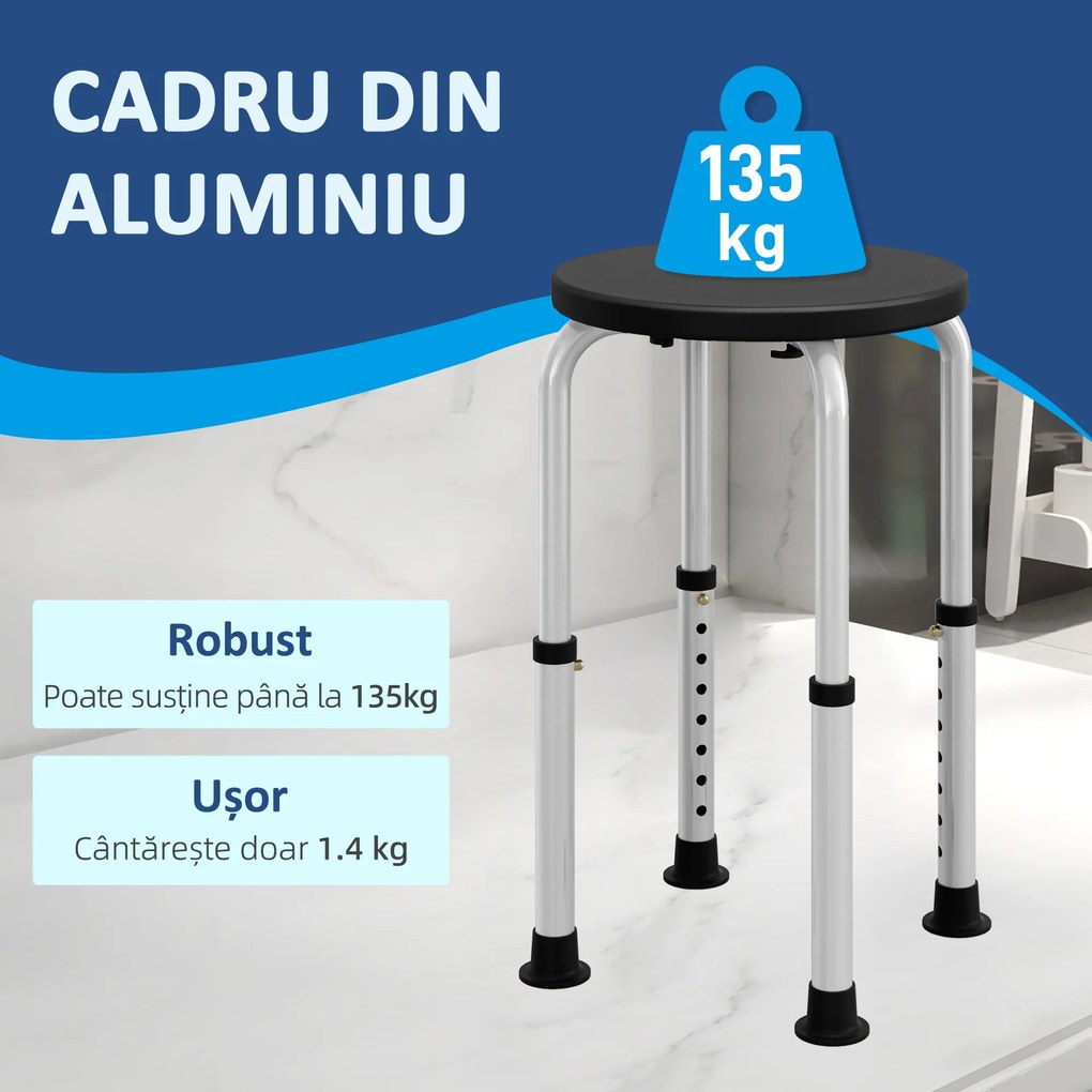 Homcom Scaun Dus – Reglabil, Antialunecare, Alb | Aosom Romania