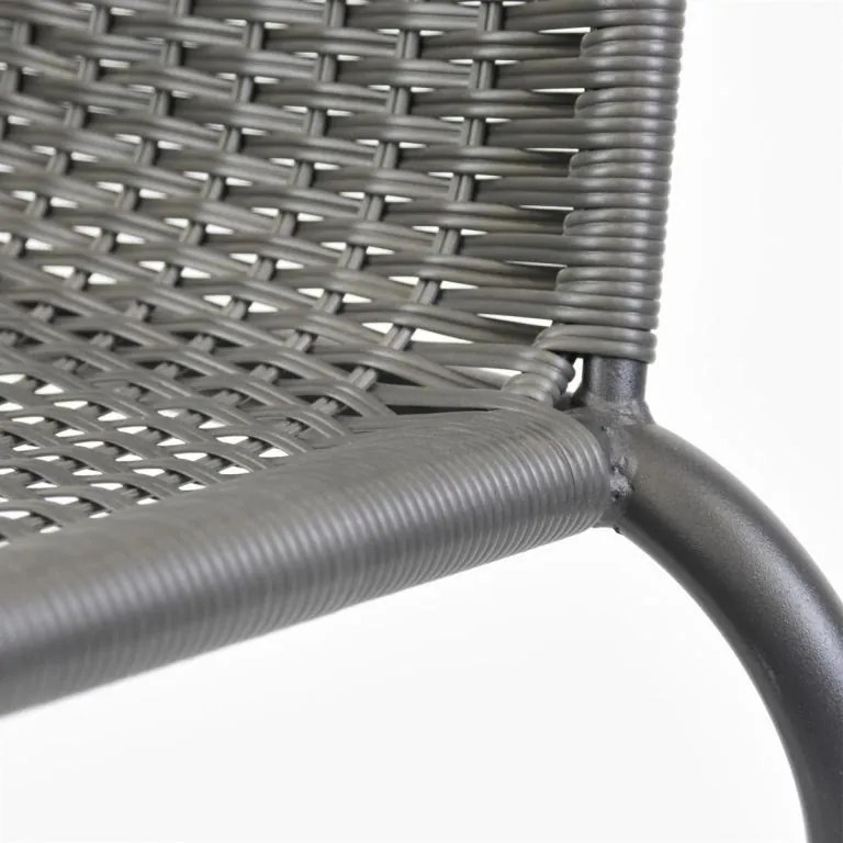 Scaun bistro de grădină, stivuibil, gri