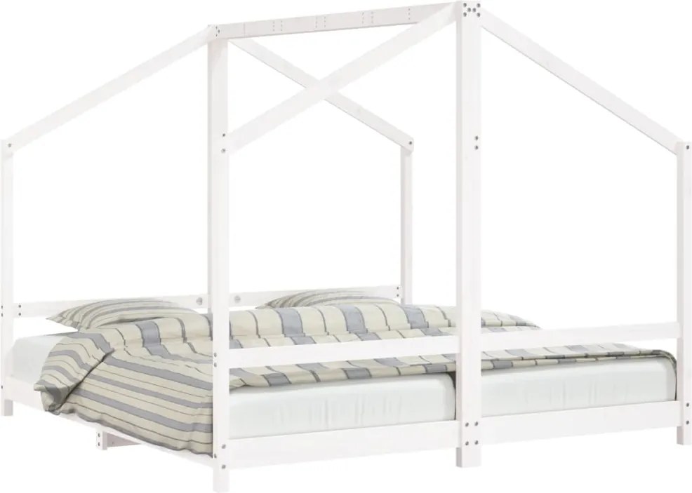vidaXL Cadru de pat pentru copii, 2x(90x190) cm, lemn masiv de pin