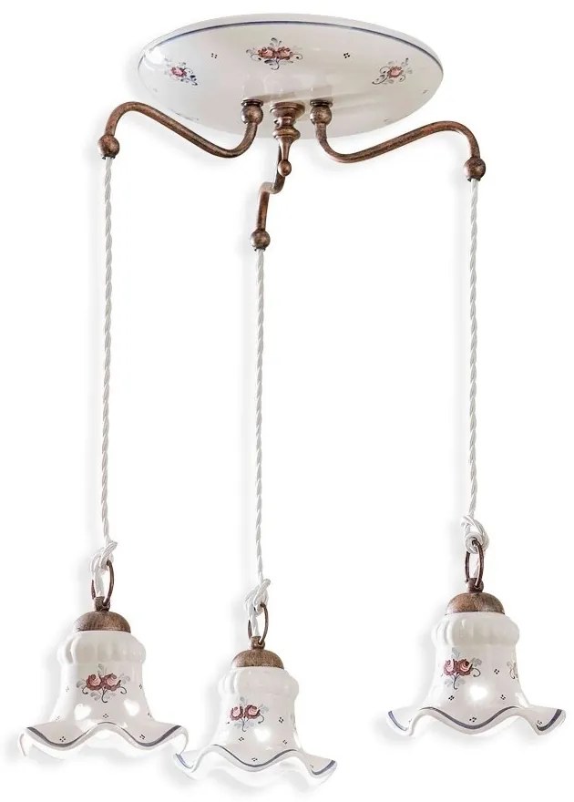 Lustra clasica cu 3 pendule realizata manual din ceramica CHIETI