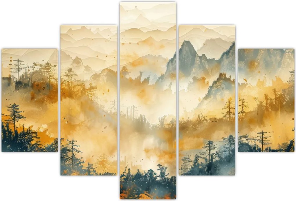 Tablou - Munți, acuarelă (150x105 cm)