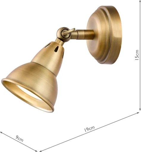 Där Lighting NAT0742 - Aplică de perete tip spot NATHANIEL 1xGU10/11W/230V alamă