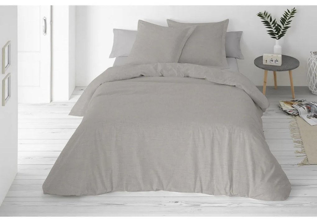 Lenjerie de pat din bumbac și in, gri, 160 x 200 cm, 2 buc. 70 x 80 cm