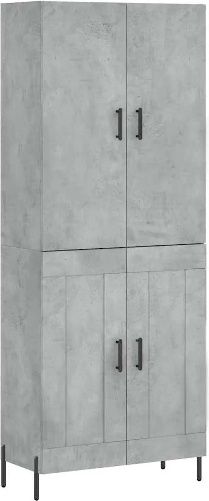 vidaXL Dulap înalt, gri beton, 69,5x34x180, lemn compozit