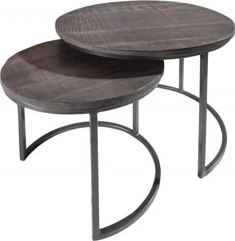 Set de 2 masute design industrial Elements Mango gri