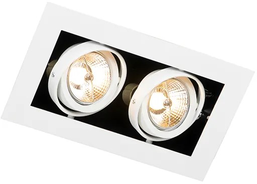 Spot încastrat modern alb cu 2 lumini reglabil - Oneon 70