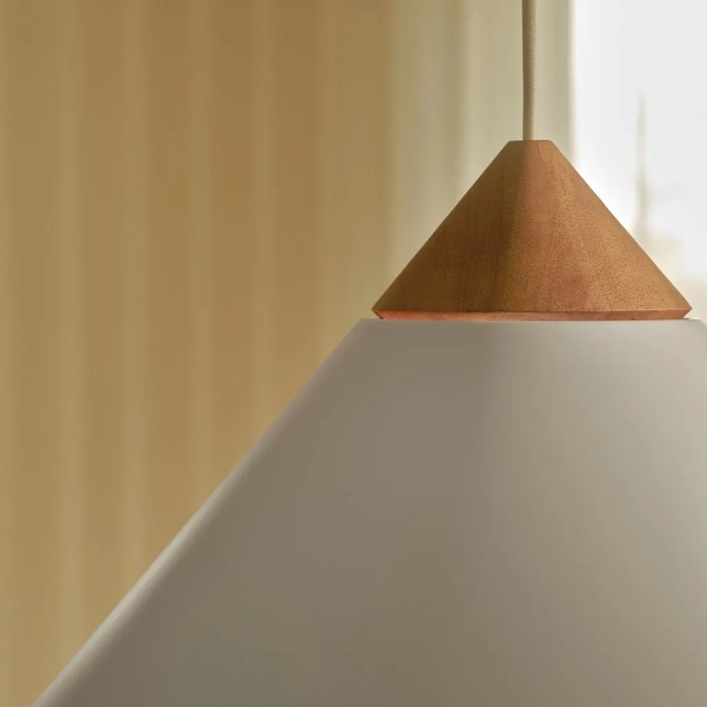 Lustra, Pendul Design Nordic Minimalist, Lemn, Metal, Kinto alb
