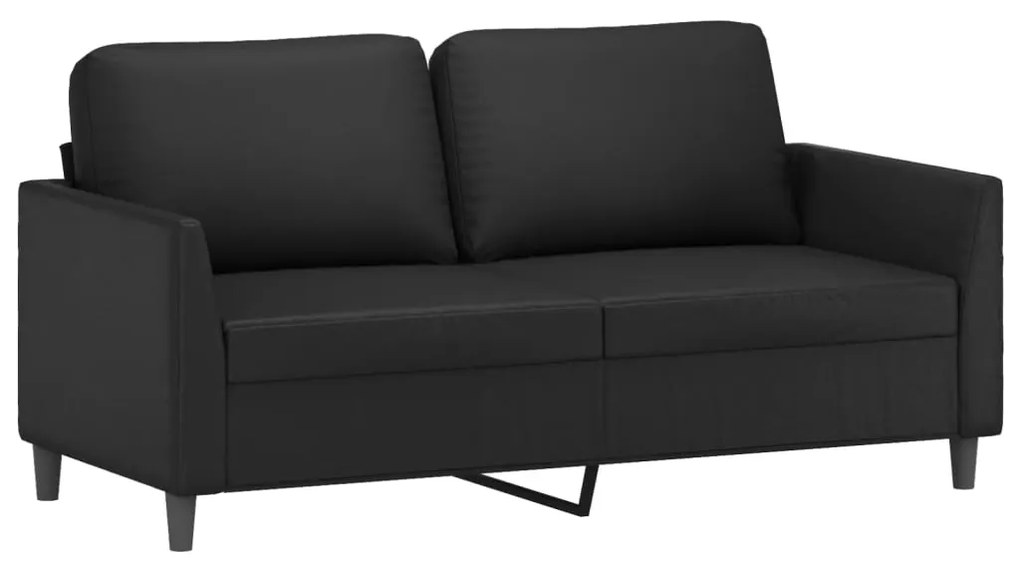 348917 vidaXL Canapea cu 2 locuri, negru, 140 cm, piele ecologică