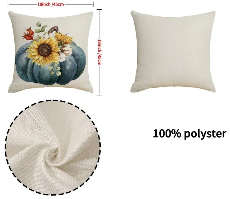 Husa pentru perna BLOSSOM FALL 45x45 cm, crem