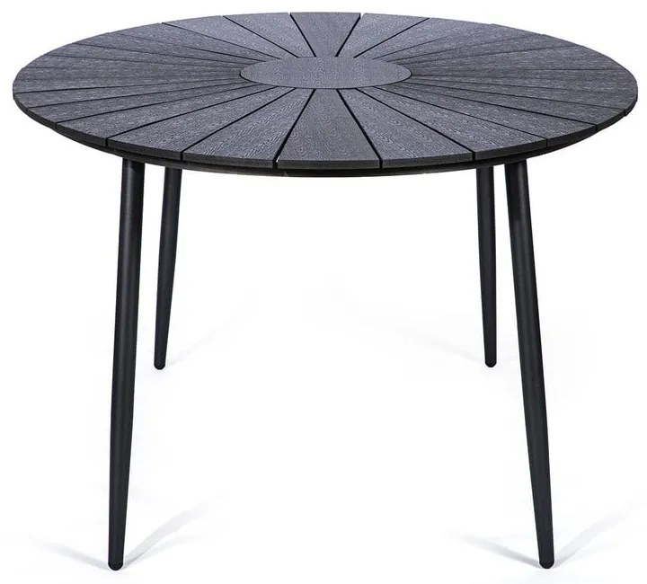 Masă de grădină cu blat artwood Bonami Selection Marienlist, 190 x 115 cm, negru