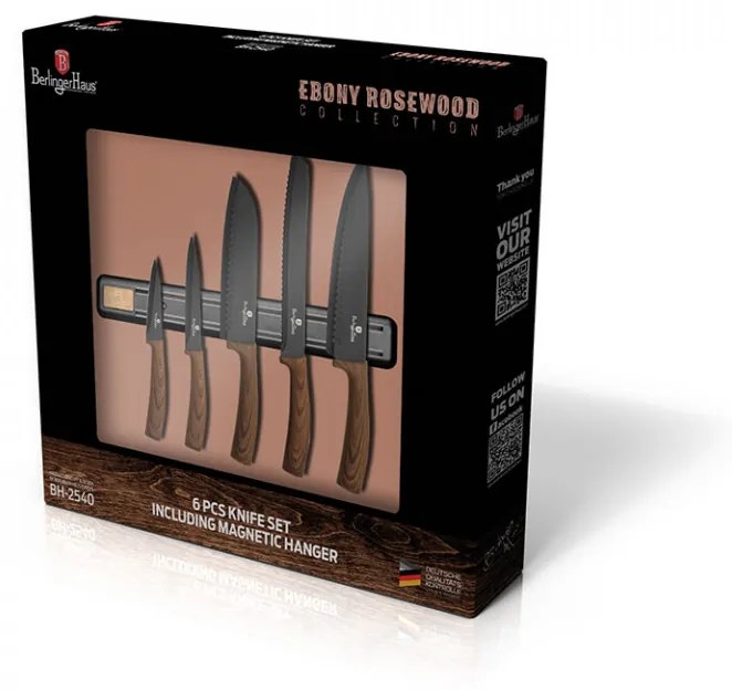 Set cutite otel inoxidabil (6 piese) cu suport magnetic Forest Line Berlinger Haus BH 2540