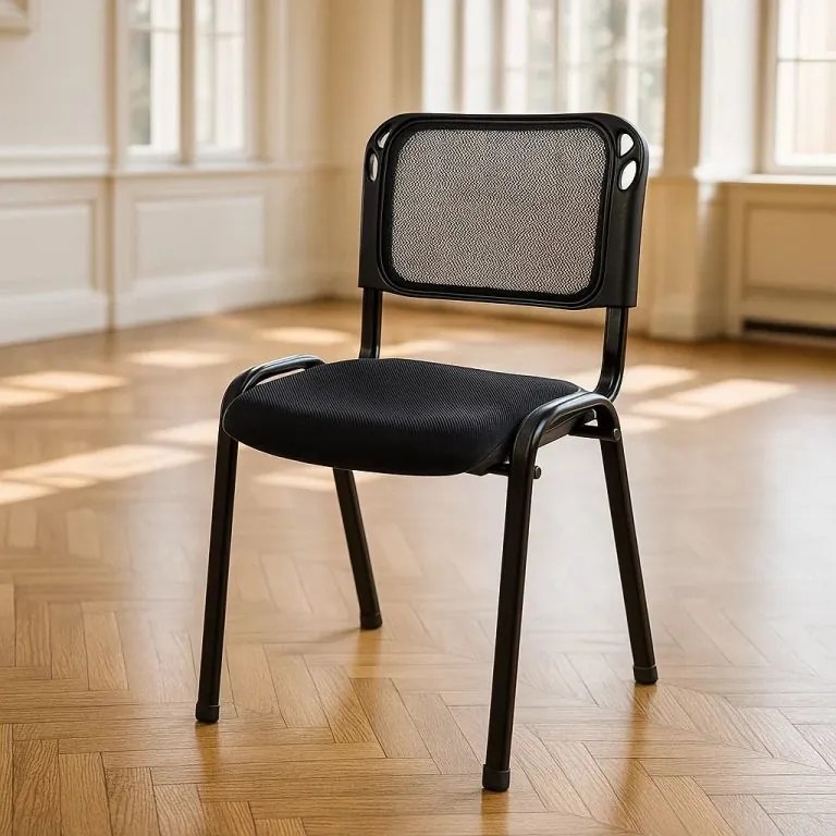 Scaun de congres stivuibil - negru