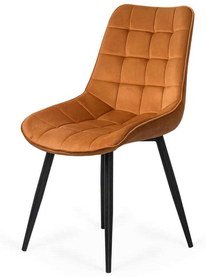 Scaun living din catifea cu cadru metalic rezistent BUC 206 portocaliu