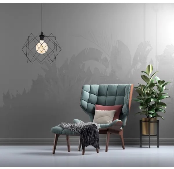 Lustră pe cablu GALL 1xE27/60W/230V negru