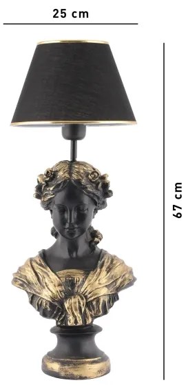 Lampă de masă OPELYA 1xE27/40W/230V negru/auriu