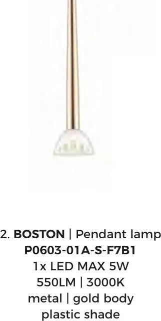 Pendul, Lustra suspendata LED modern BOSTON auriu