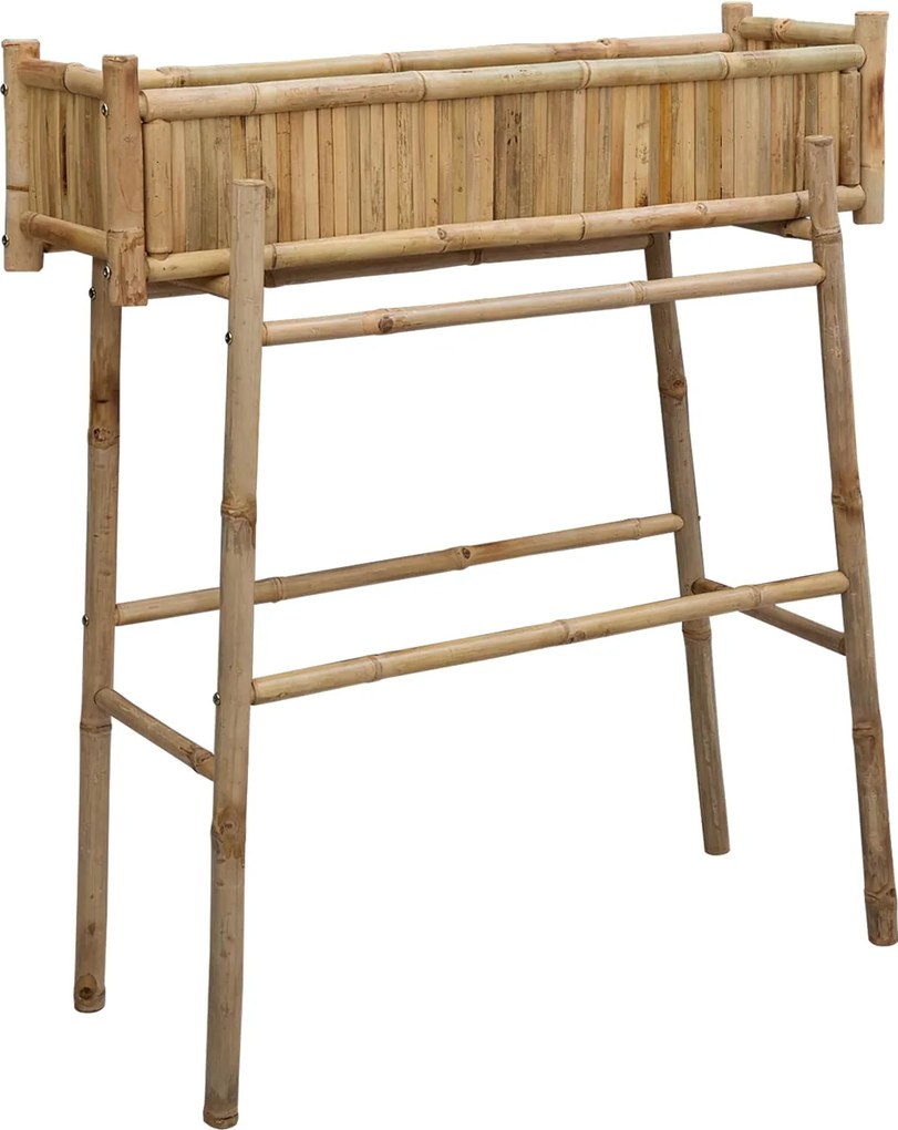 vidaXL Ghiveci pentru Grădină cu Suport natural 100 x 38 x 114 cm