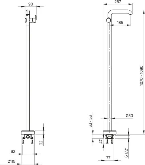 Silia Baterie pentru chiuvetă, de sine stătător BQS_02KK