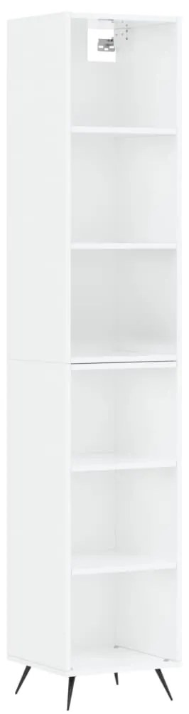 3189799 vidaXL Dulap înalt, alb extralucios, 34,5x32,5x180 cm, lemn prelucrat