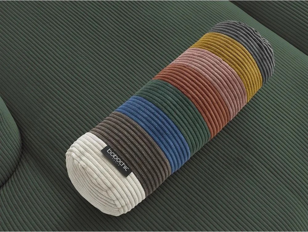 Colțar verde cu tapițerie din catifea reiată Belair – Bobochic Paris