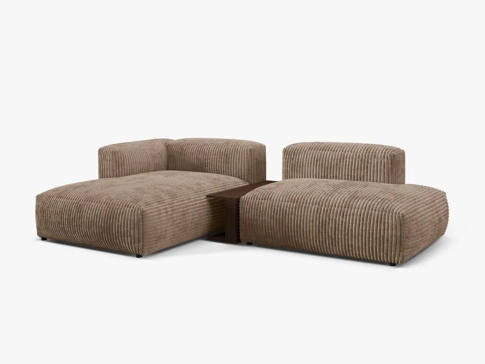 Coltar modular Martina corduroy Tilia L285 cm + masuta de cafea