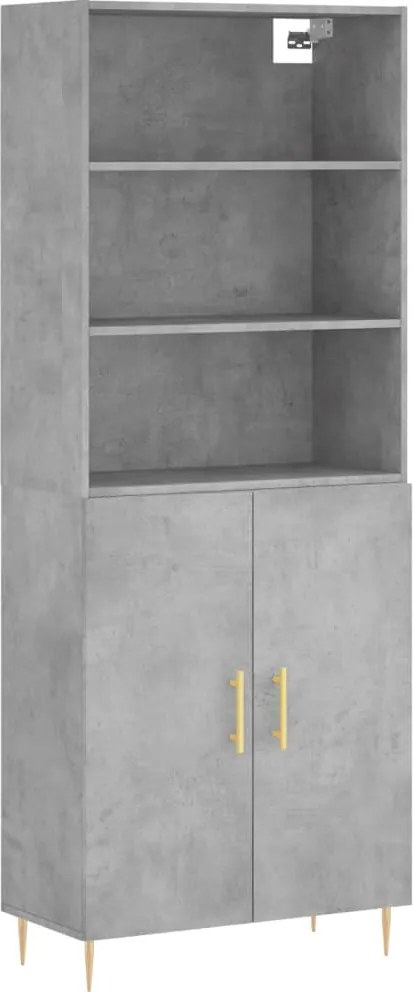 vidaXL Dulap înalt, gri beton, 69,5x34x180, lemn compozit