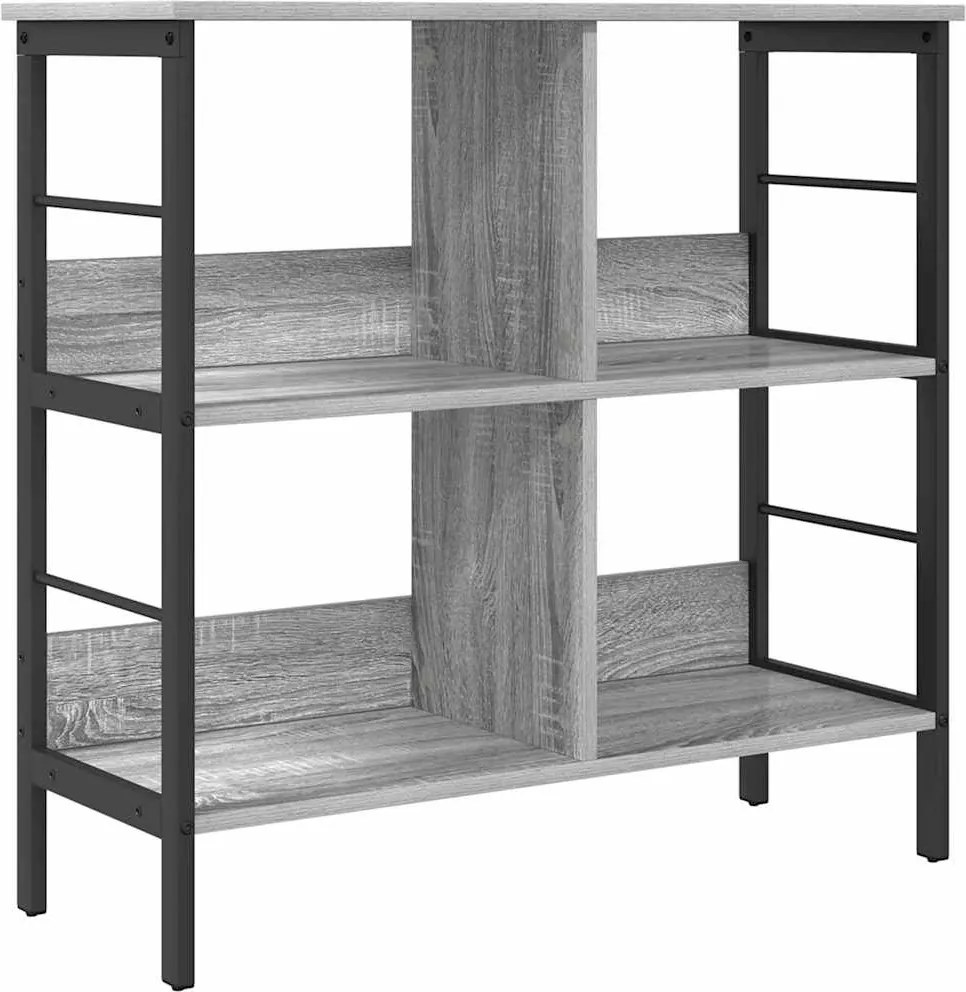 vidaXL Raft pentru cărți Gri Sonoma 82 x 32 x 79 cm Lemn compozit