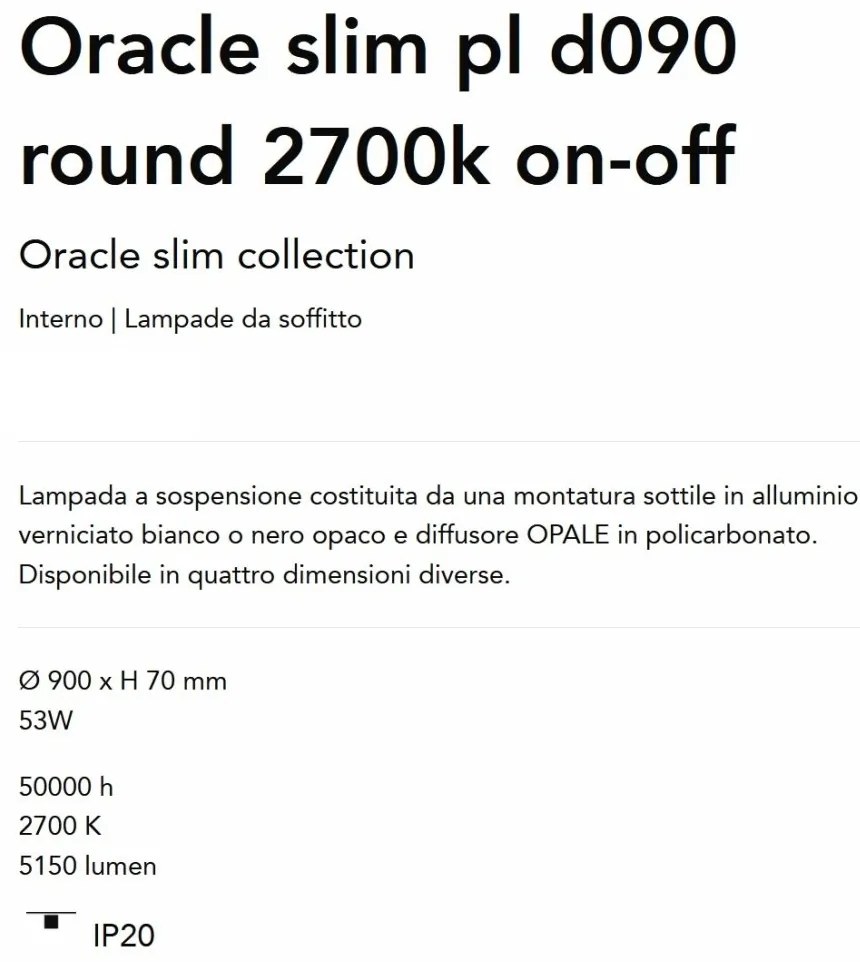 Lustra LED design geometric Oracle slim pl d090 round 2700k on-off alba