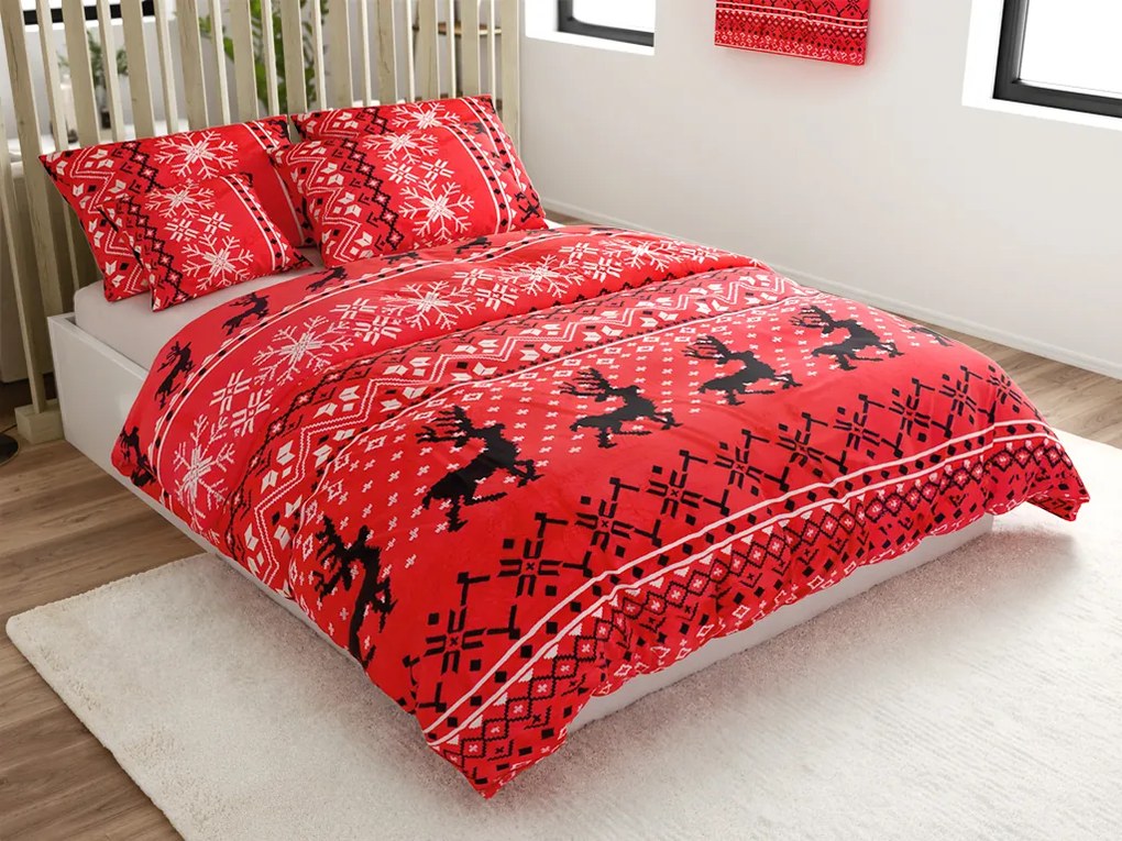 Lenjerie cocolino BLACK DEERS rosie Dimensiune lenjerie de pat: 70 x 90 cm | 140 x 200 cm