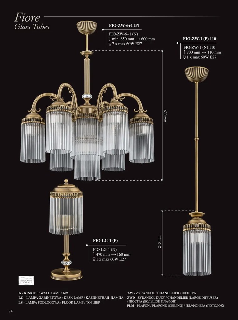 Lustra design clasic realizata manual Fiore, 11cm