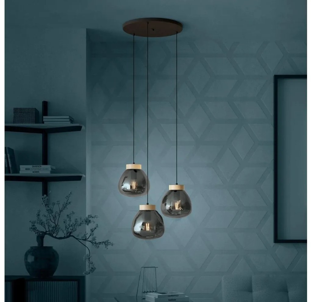 Lustră pe cablu Eglo 390319 MAGACELA 3xE27/40W/230V fumuriu