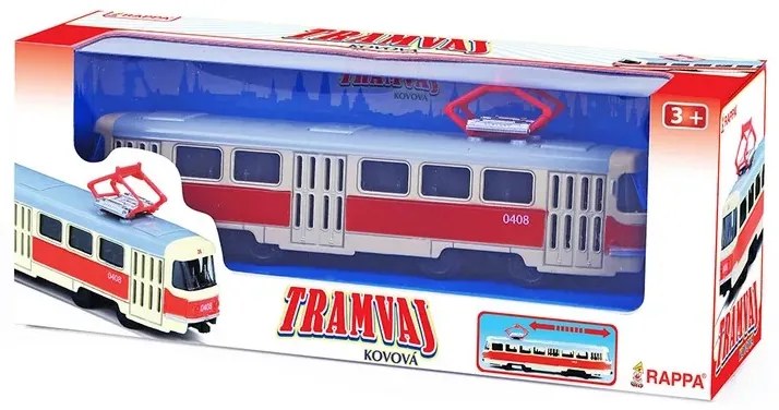 Tramvai unic din metalic Tatra T3, 16cm - cu tragere