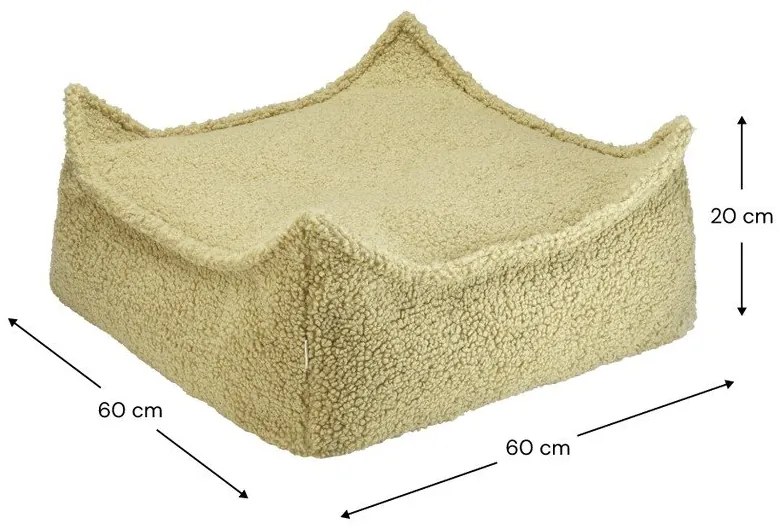 Fotoliu puf pentru copii verde cu tapițerie din țesătură bouclé Square – Wigiwama