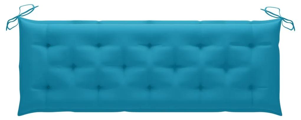 Banca de colt gradina, cu perne,150 cm, lemn masiv de acacia Albastru deschis, 150 x 50 x 7 cm, 1, 150 x 50 x 7 cm