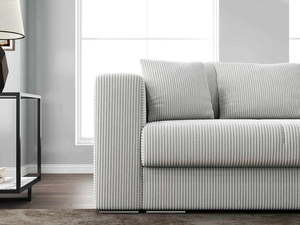 Canapea extensibilă dumonde cu ladă de depozitare si sezut confortabil din spuma high-density, Gloria Zoom Cream 240x100 cm