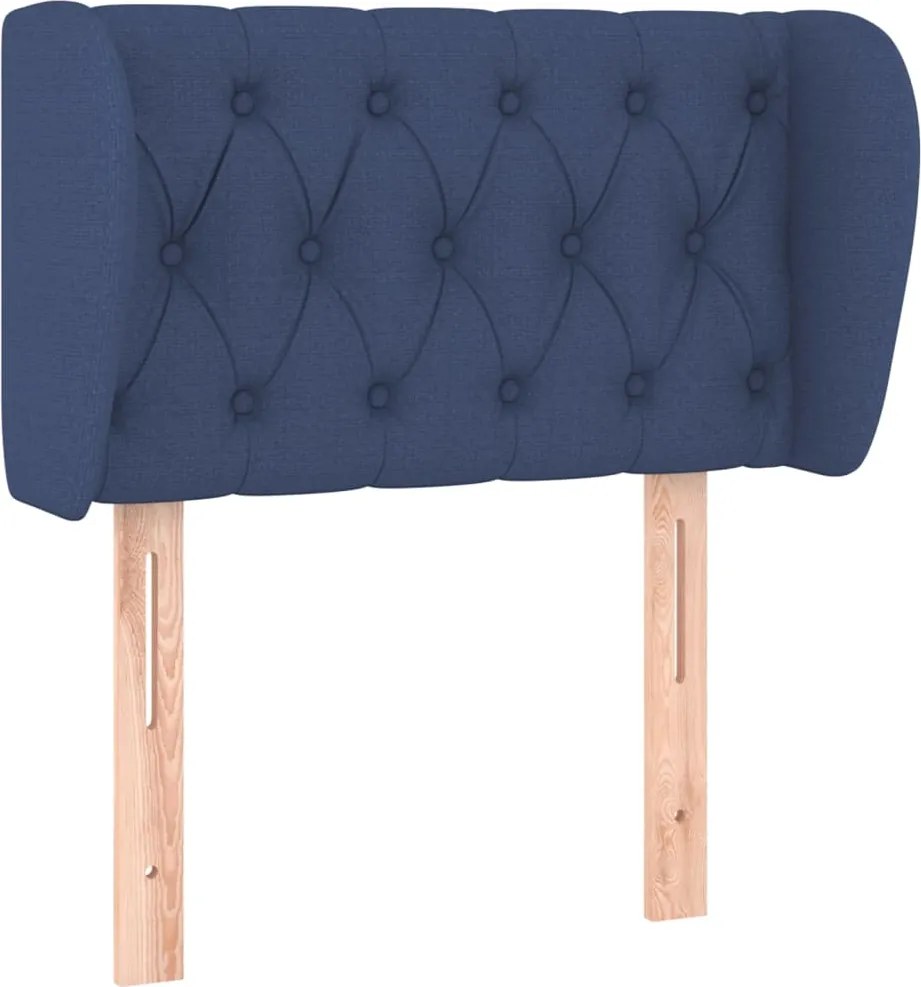 vidaXL Tăblie de pat cu aripioare, albastru, 83x23x78/88 cm textil