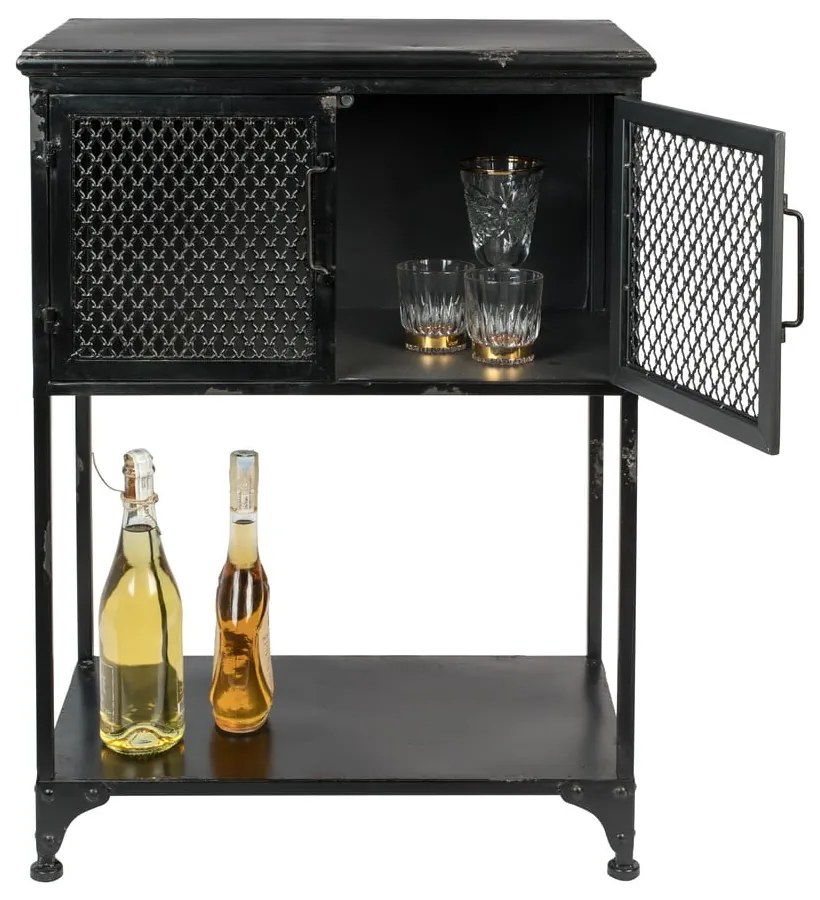 Dulap vinotecă negru din metal 60x81 cm Denver – Dutchbone