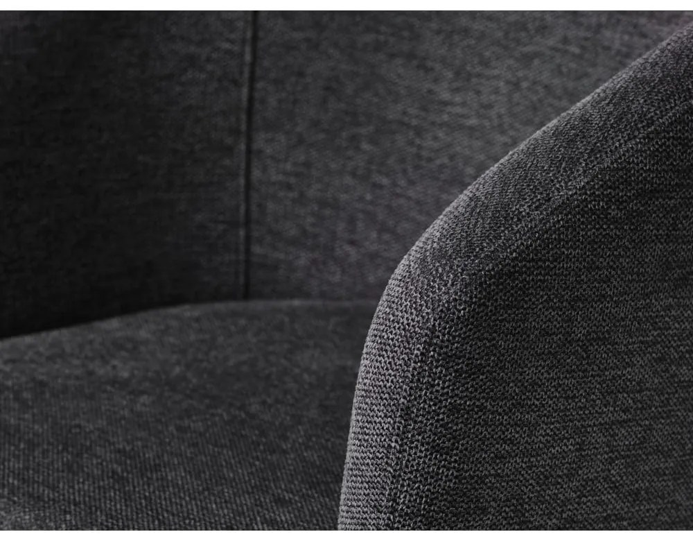 Scaun de sufragerie gri închis cu cotiere tapițat Easton – Unique Furniture