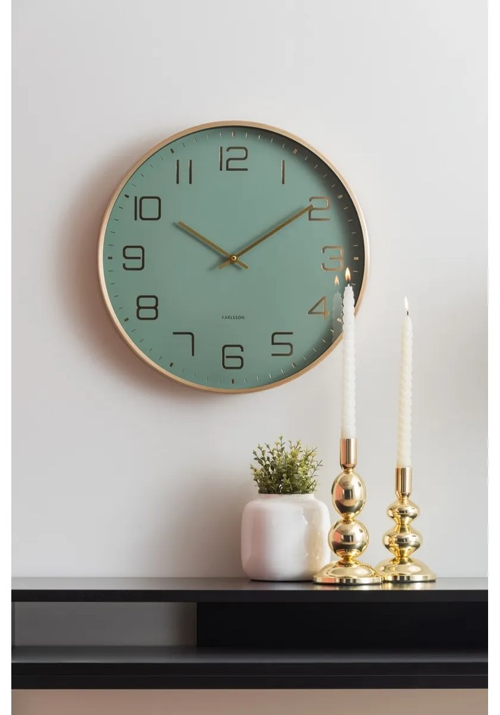 Karlsson 5973GR ceas de perete design, verdedeschis, diametru 40 cm