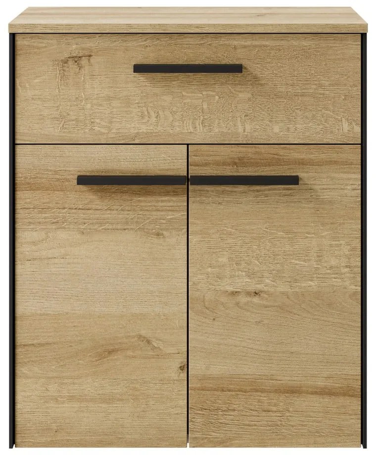 Dulap de baie în culoare naturală jos/suspendat cu aspect de lemn de stejar 72x60 cm Quickset 395 – Pelipal